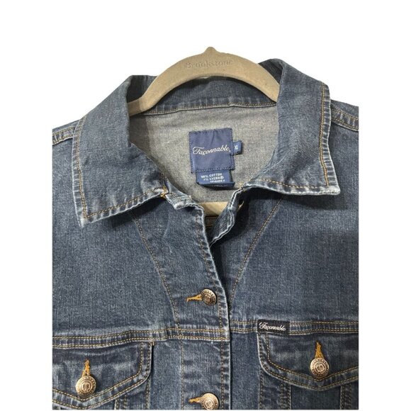 Faconnable Vtg Denim Jacket Womens, Size XL, Blue Jean Classic France Ladies - Picture 3 of 3